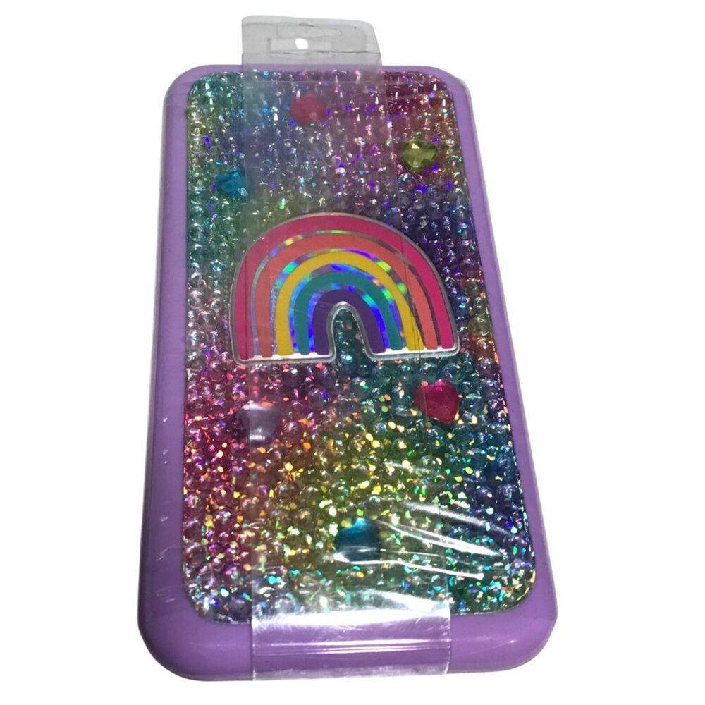 Claires Glitter Eyeshadow & Lip Gloss Makeup Kit With Rainbow Design